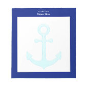 Bloc-note Ancre nautique et cadre bleu simple (Devant)