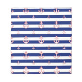 Bloc-note Ancres sur les rayures Décor Nautique (Devant)