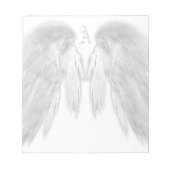 Bloc-note ANGEL WINGS Blanc Personnalisé Monogramme (Devant)