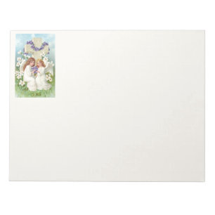 Bloc-note Anges Mignons Avec Croix Et Fleurs