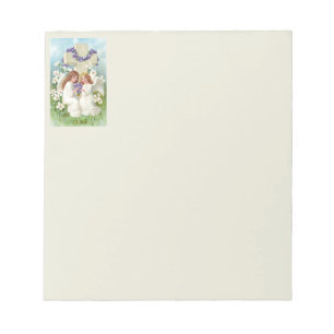 Bloc-note Anges Mignons Avec Croix Et Fleurs 