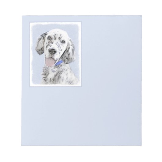 Bloc-note Anglais Setter Blue Belton Peinture Chien Art (Devant)