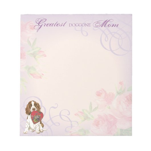 Bloc-note Anglais Springer Spaniel Heart Mom (Devant)