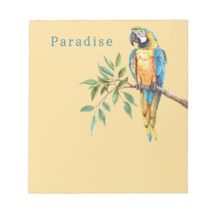 Bloc-note Animal de safari oiseau bleu jaune perroquet