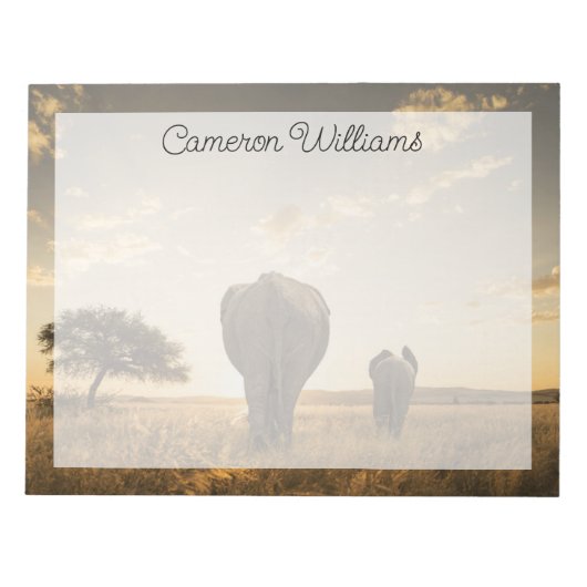 Bloc-note Animaux de bébés cutest | Eléphant veau et mère (Devant)