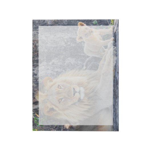 Bloc-note Animaux de bébés cutest | Lion Dad & Cub (Tourné)