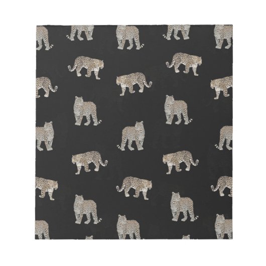 Bloc-note Animaux de la jungle léopard doré noir moderne (Devant)