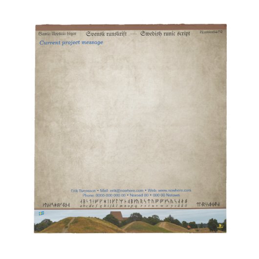 Bloc-note Anteckningsblock — Swedish runic script (Devant)