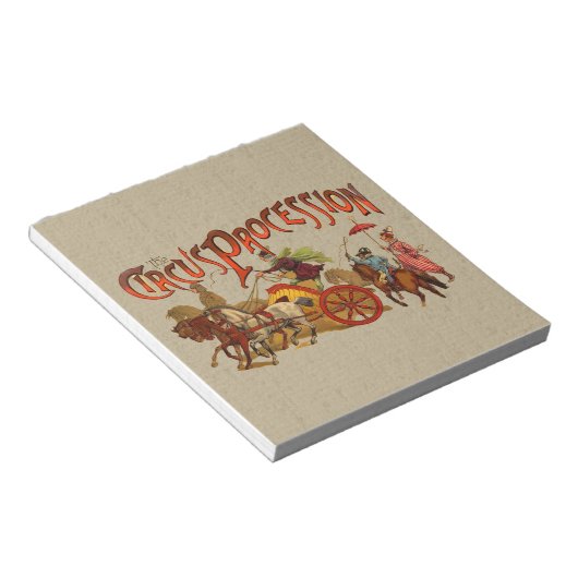 Bloc-note Antique Cirque Parade Clowns Chevaux (Incliné)