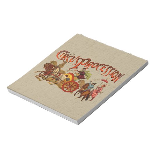 Bloc-note Antique Cirque Parade Clowns Chevaux (Tourné)