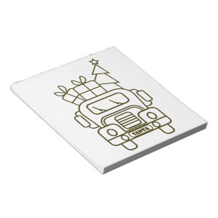 Bloc-note Aperçu camion de Noël Père Noël voiture vue avant