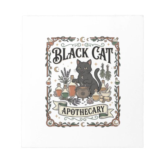 Bloc-note Apothicaire Chat Noir Chat Sorcière Mystique Apoth (Devant)
