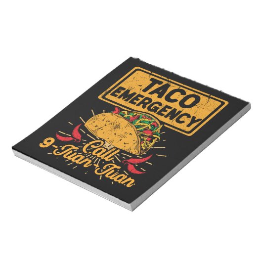 Bloc-note Appel d'urgence Taco 9 Juan Juan Cinco De Mayo (Tourné)