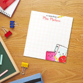 Bloc-note Appréciation de l'enseignant À damiers papier cray