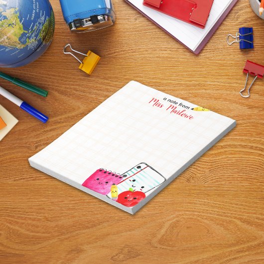 Bloc-note Appréciation de l'enseignant À damiers papier cray