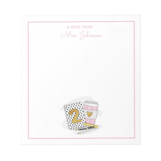 Bloc-note Appréciation de l'enseignant blanc de deuxième ann (Devant)