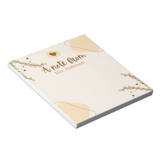 Bloc-note Appréciation de l'enseignant Boho Botanical Custom (Incliné)