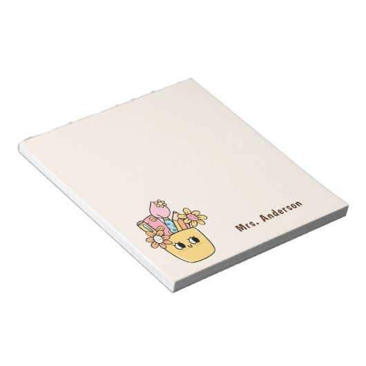 Bloc-note Appréciation de l'enseignant Boho Floral Pen Coque (Incliné)