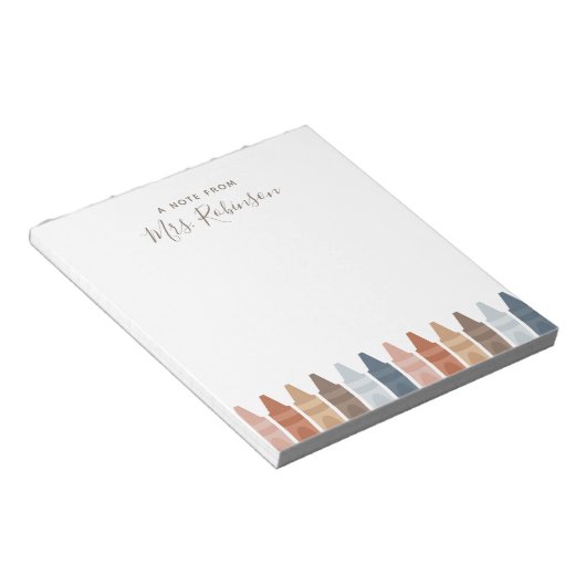Bloc-note Appréciation de l'enseignant Boho Notepad Crayon (Incliné)