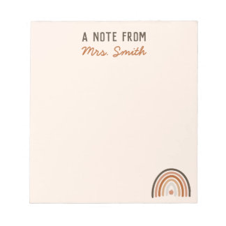 Bloc-note Appréciation de l'enseignant Boho Rainbow Apple