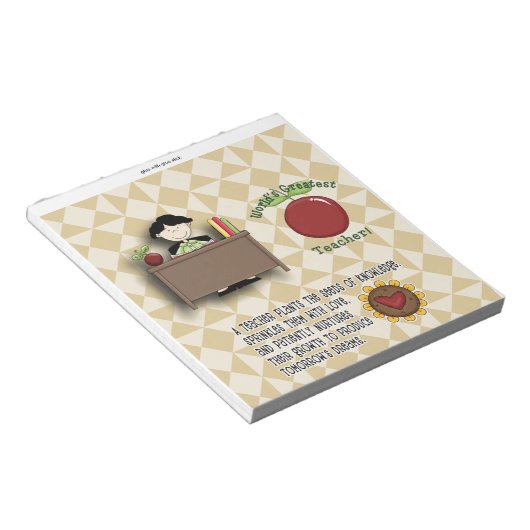 Bloc-note Appréciation de l'enseignant Candy Bar Wrapper Cad (Incliné)