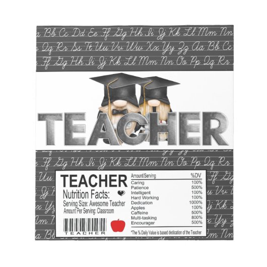 Bloc-note Appréciation de l'enseignant Candy Bar Wrapper Fav (Devant)