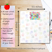 Bloc-note Appréciation de l'enseignant crayons arc-en-ciel P