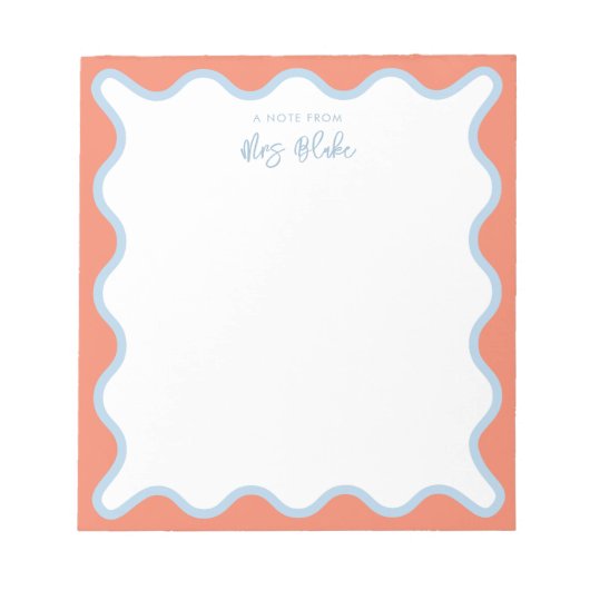 Bloc-note Appréciation de l'enseignant Pêche bleue Vide (Devant)