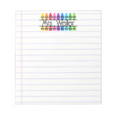 Bloc-note Appréciation de l'enseignant Personnalisé Crayon L (Devant)