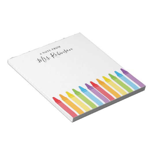 Bloc-note Appréciation de l'enseignant Rainbow Crayon (Incliné)