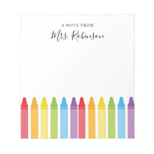Bloc-note Appréciation de l'enseignant Rainbow Crayon