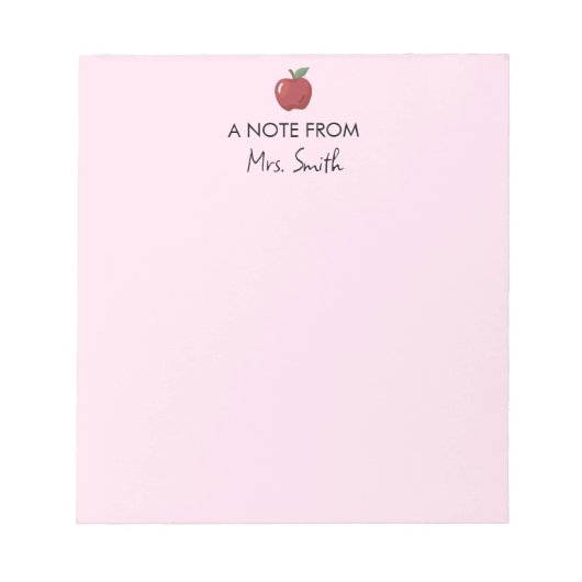 Bloc-note Appréciation de l'enseignant Retour à fournitures  (Devant)