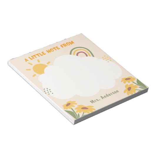 Bloc-note Appréciation de l'enseignant Retro Arc-en-ciel flo (Incliné)