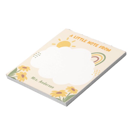 Bloc-note Appréciation de l'enseignant Retro Arc-en-ciel flo (Tourné)