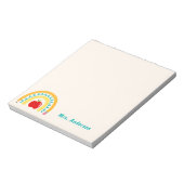 Bloc-note Appréciation de l'enseignant Retro Rainbow Apple p (Tourné)