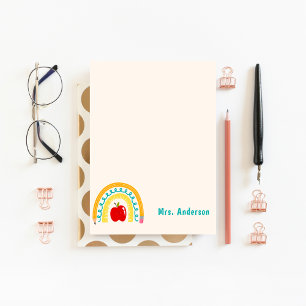 Bloc-note Appréciation de l'enseignant Retro Rainbow Apple p