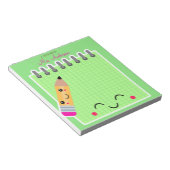 Bloc-note Appréciation de l'enseignant vert mignon (Incliné)