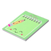 Bloc-note Appréciation de l'enseignant vert mignon (Tourné)