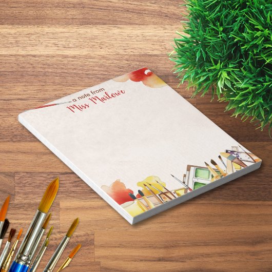 Bloc-note Appréciation des fournitures de peinture à l'aquar