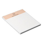Bloc-note Apricot Classic Personalized Monogram Letter Lined (Incliné)
