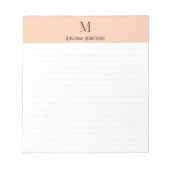 Bloc-note Apricot Classic Personalized Monogram Letter Lined (Devant)
