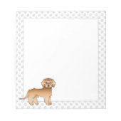 Bloc-note Apricot Mini Goldendoodle Cartoon Chien & Paws (Devant)