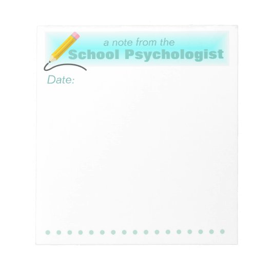 Bloc-note Aqua Accents School Psychologist's Note Pad (Devant)
