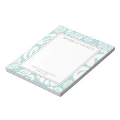 Bloc-note Aqua bleu blanc feuilles tropicales mère de la mar (Tourné)