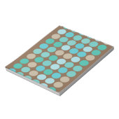 Bloc-note Aqua Bleu Turquoise & points Brown Motif moderne (Tourné)