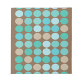 Bloc-note Aqua Bleu Turquoise & points Brown Motif moderne (Devant)