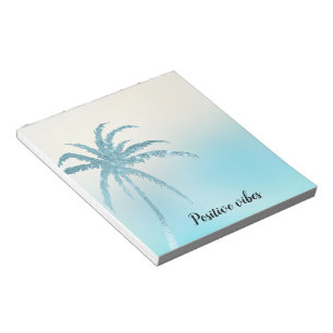 Bloc-note Aqua Blue Pailleté Tropical Arbre à Palmes