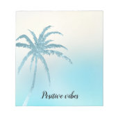 Bloc-note Aqua Blue Pailleté Tropical Arbre à Palmes (Devant)