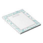 Bloc-note Aqua Blue White Tropical Feuilles Monster Desk de (Incliné)