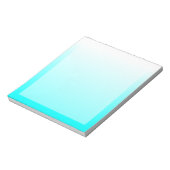 Bloc-note Aqua Cyan Ombre personnalisable (Tourné)